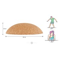 Korkhalbkugel für alle Balance Boards - Plank Ball (inkl. Kork Ball 8 CM)